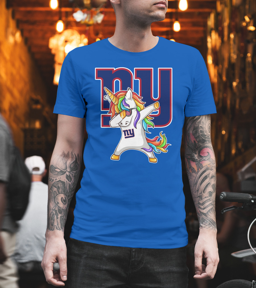 NY Giants Rainbow Unicorn Dab T-Shirt