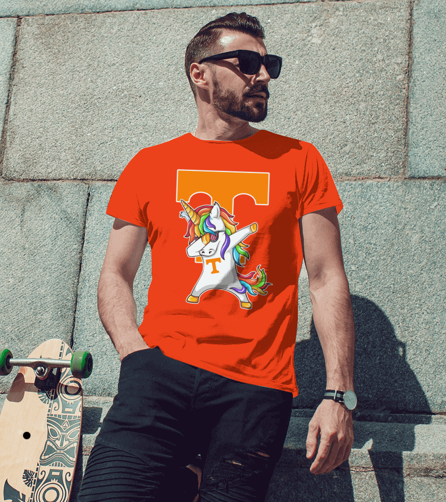 Tennessee Volunteers Dabbing Unicorn With Iconic Orange T T-Shirt