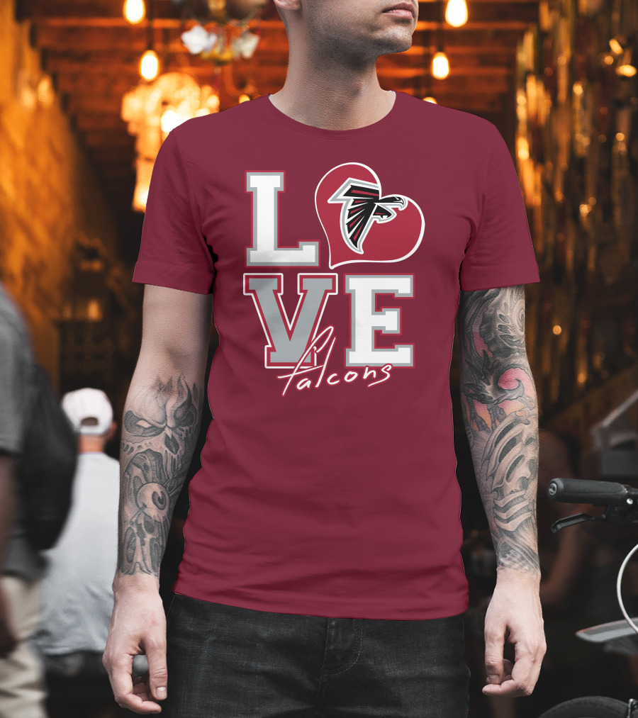 LOVE Atlanta Falcons Heart T-Shirt