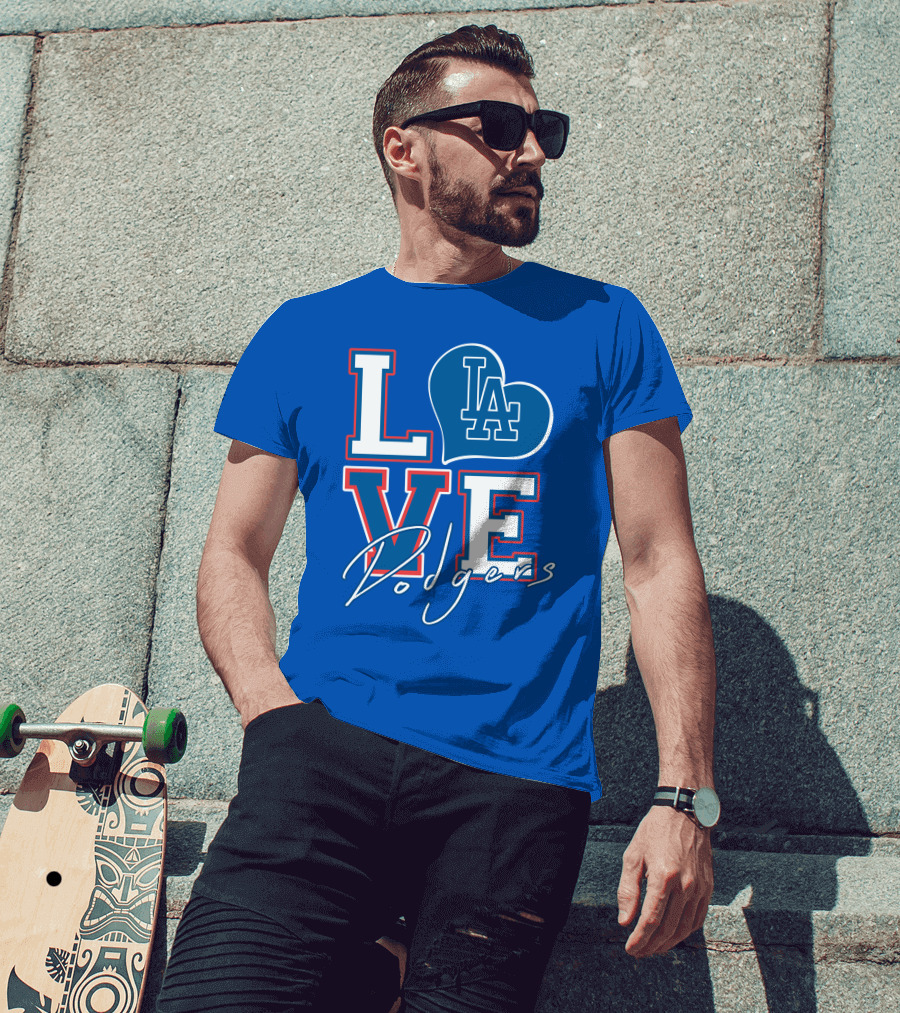 LOVE LA Dodgers Heart T-Shirt
