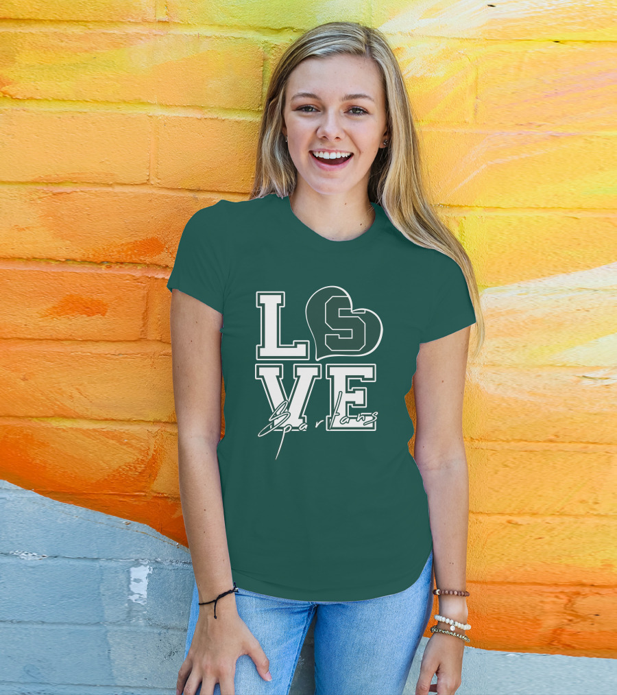 Love Spartans Michigan State Heart T-Shirt