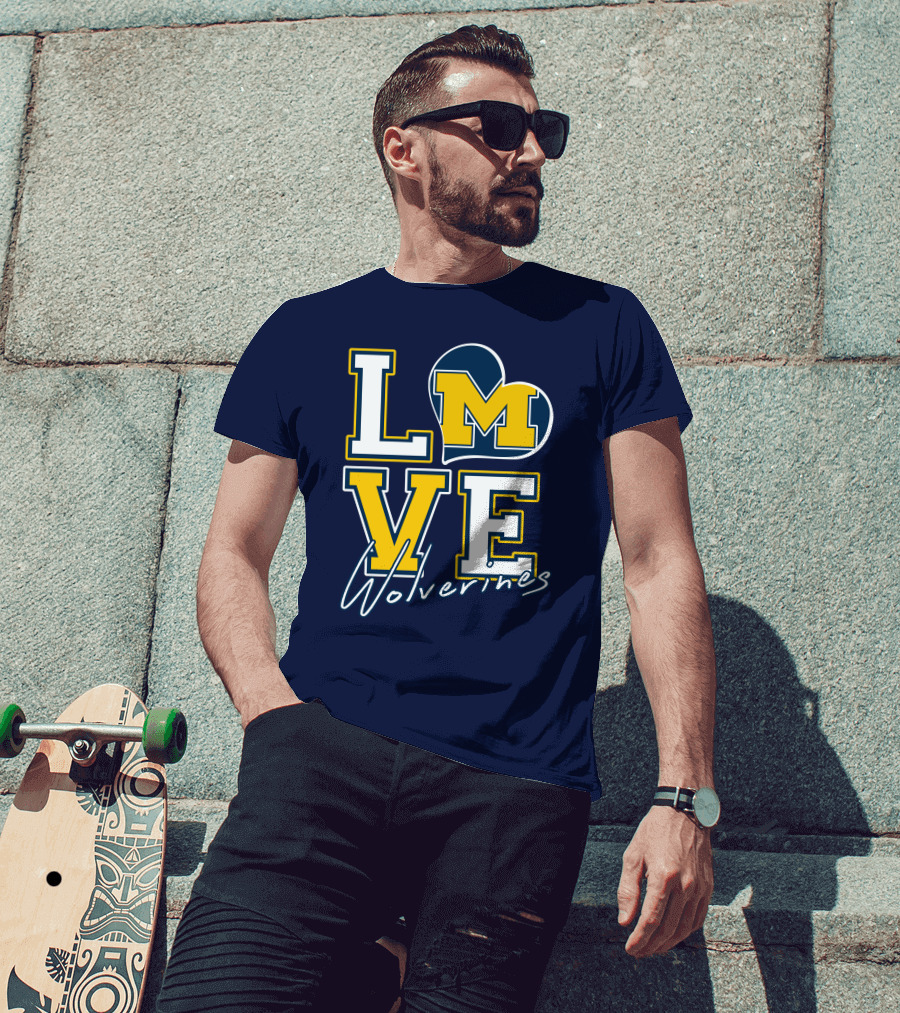 Love Michigan Wolverines Heart T-Shirt