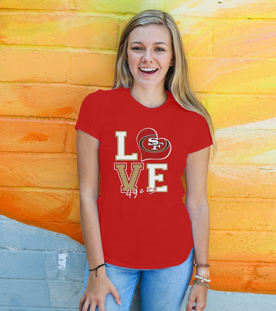 Love San Francisco 49ers Heart Sf 49ers T-Shirt