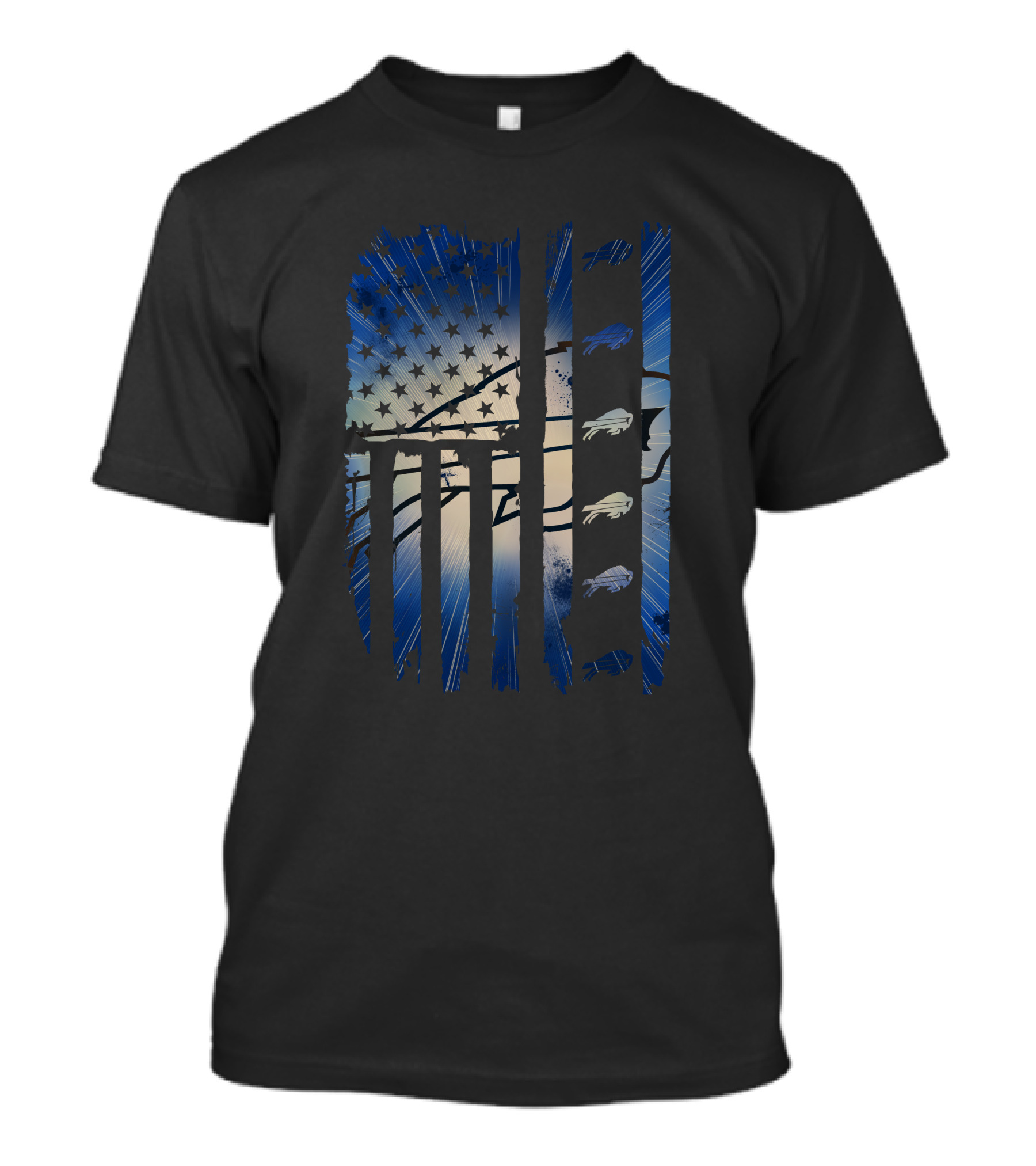 Buffalo Bills American Flag Stars And Stripes Football Fan Gear T-Shirt