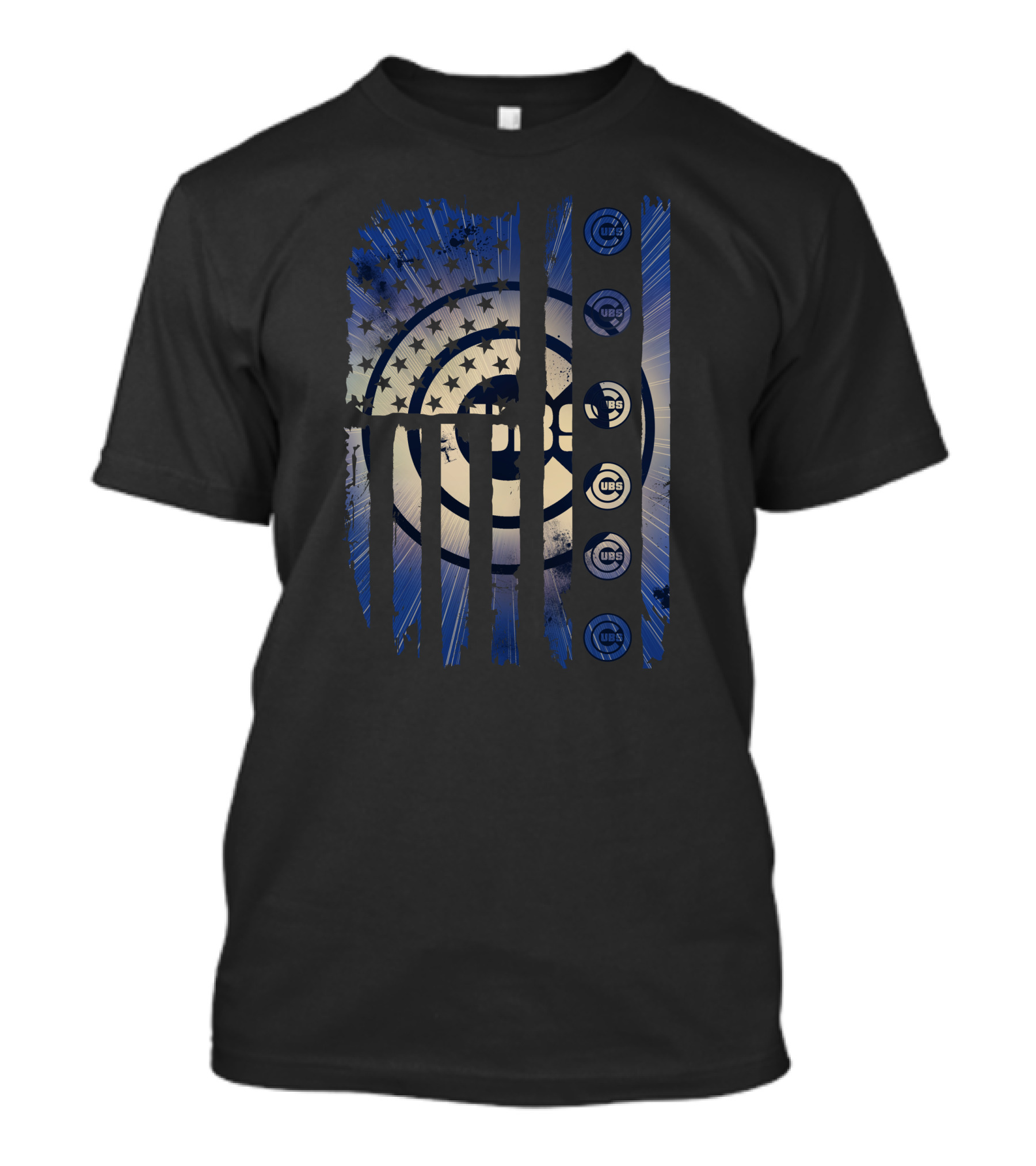 Chicago Cubs Stars And Stripes American Flag T-Shirt