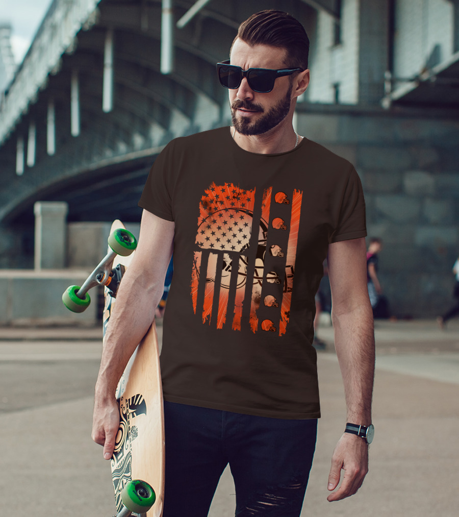 Cleveland Browns Helmet American Flag Edition T-Shirt