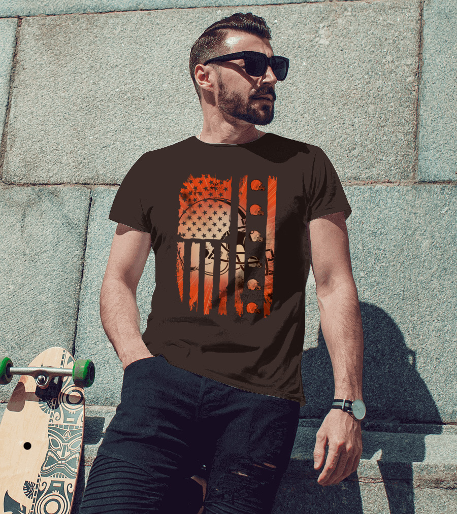 Cleveland Browns Helmet American Flag Edition T-Shirt