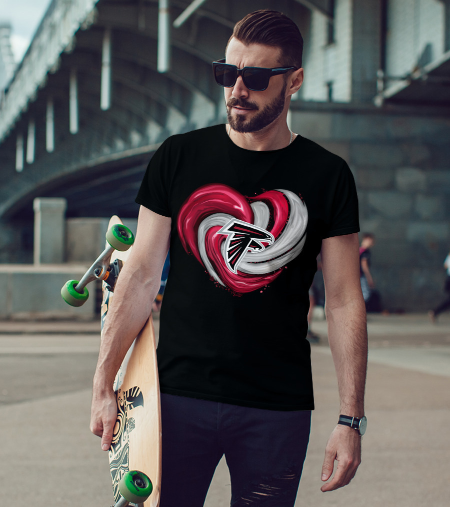Atlanta Falcons Heart Swirl Emblem T-Shirt