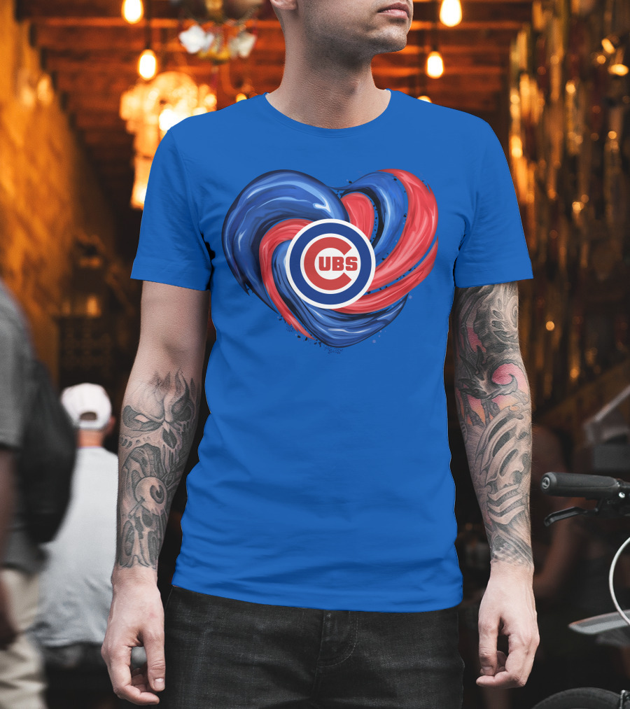 Cubs Heart Swirl Chicago Tornado T-Shirt