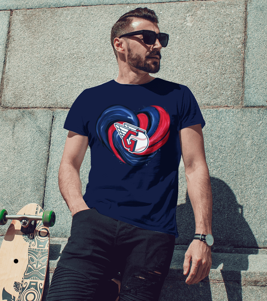 Cleveland Guardians Heart Tornado Baseball T-Shirt