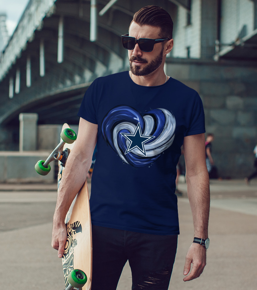 Dallas Cowboys Heart Swirl With Star T-Shirt