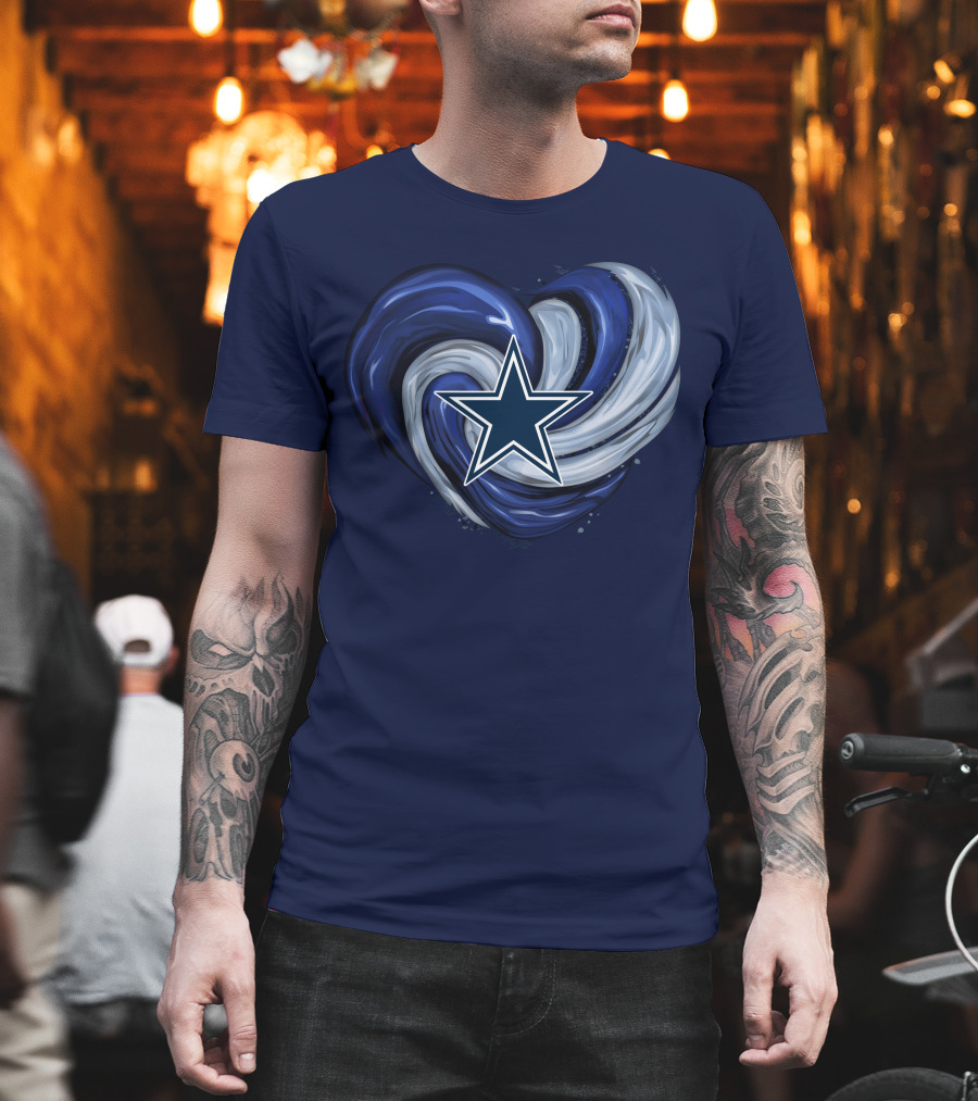 Dallas Cowboys Heart Swirl With Star T-Shirt