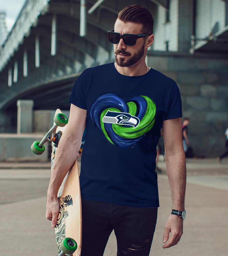 Seattle Seahawks Heart Logo Tornado T-Shirt