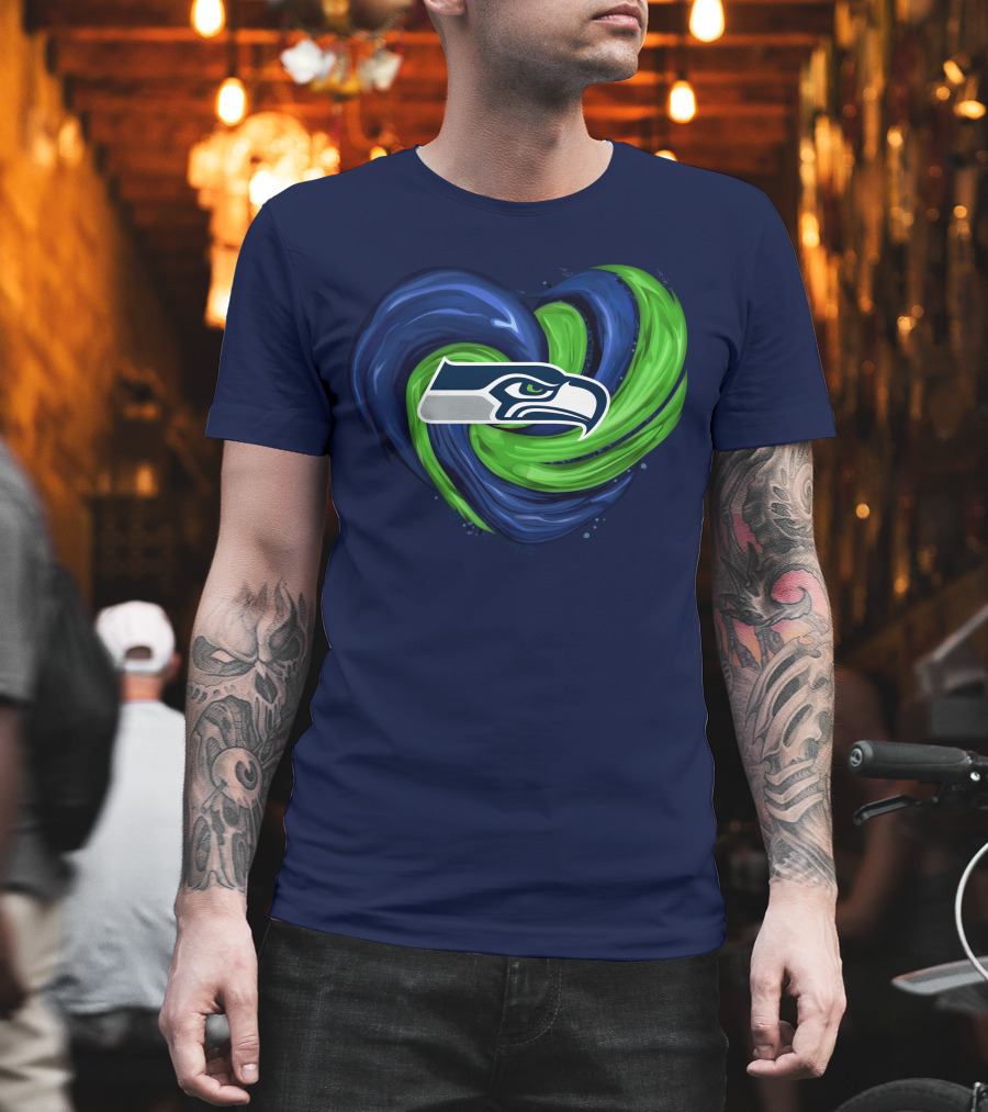 Seattle Seahawks Heart Logo Tornado T-Shirt