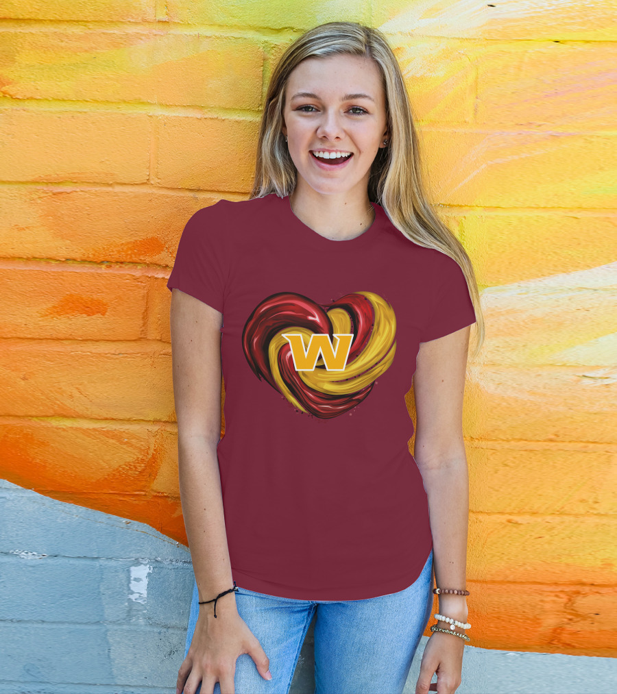 Washington Football Team Tornado Heart W Emblem T-Shirt