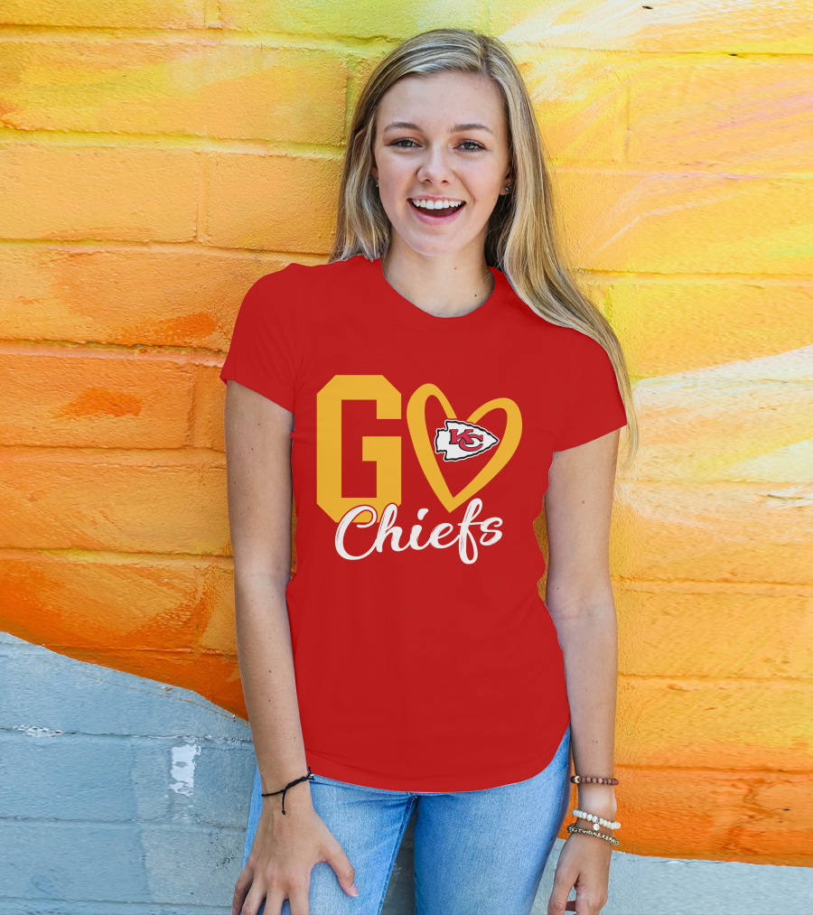 Go Chiefs KC Heart T-Shirt