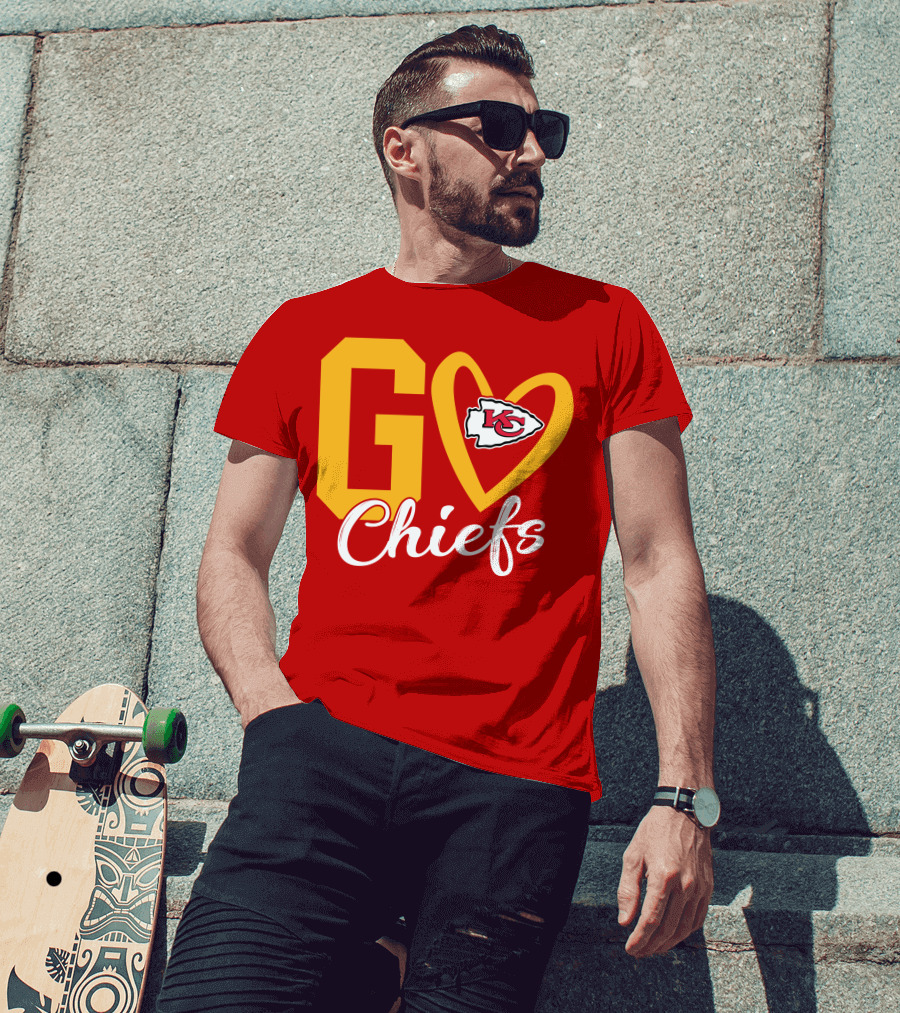 Go Chiefs KC Heart T-Shirt