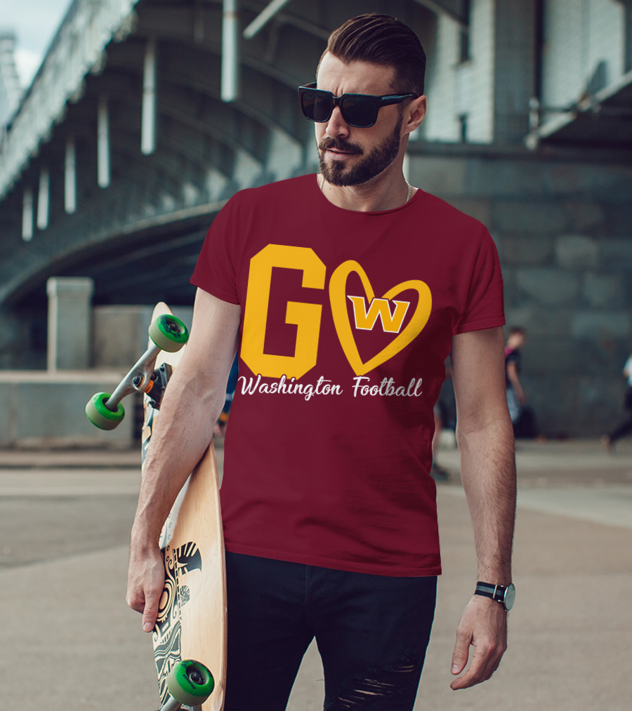 Go W Washington Football Team Heart T-Shirt