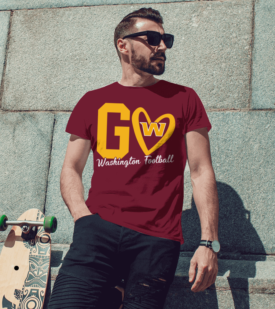 Go W Washington Football Team Heart T-Shirt