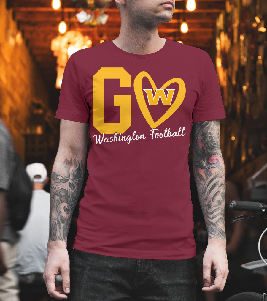 Go W Washington Football Team Heart T-Shirt