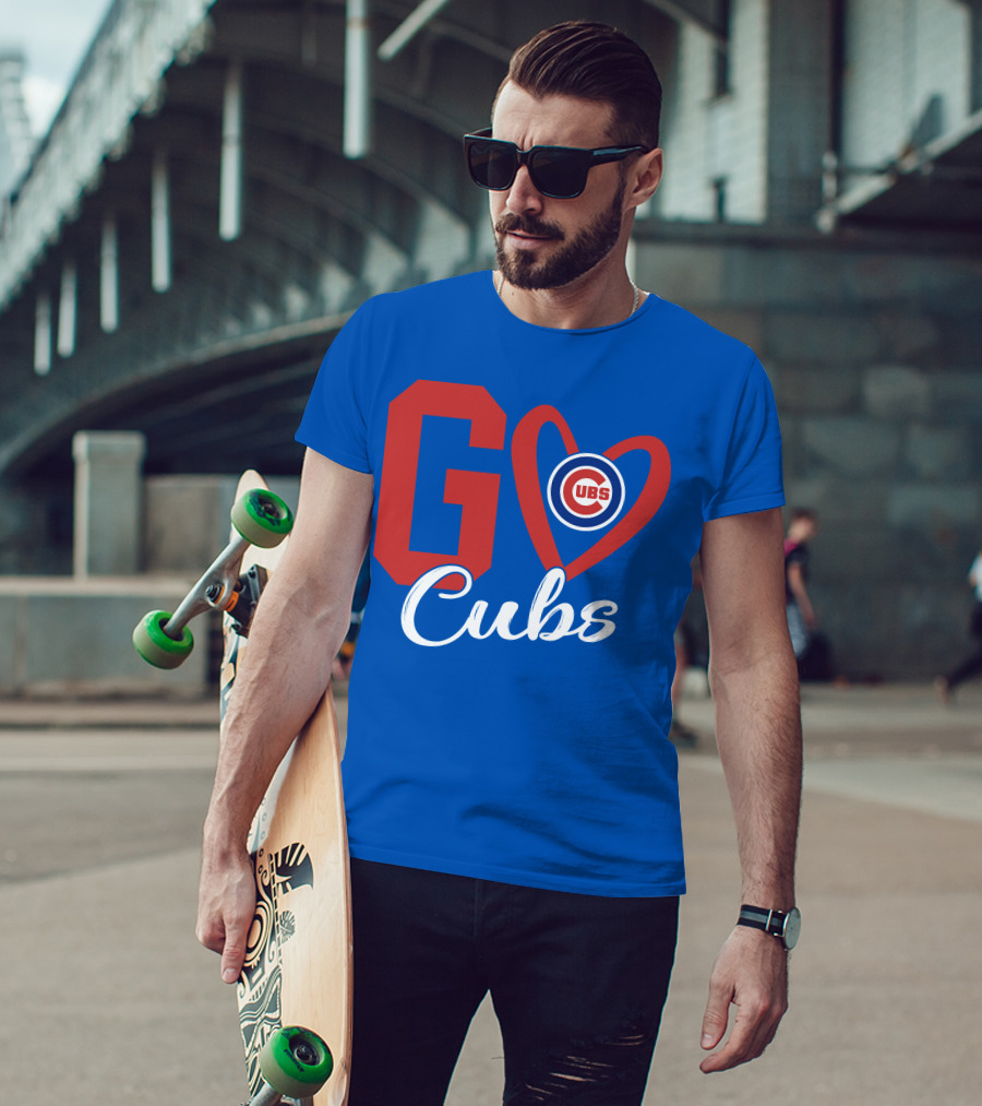Go Cubs Love Heart With Chicago Cubs T-Shirt