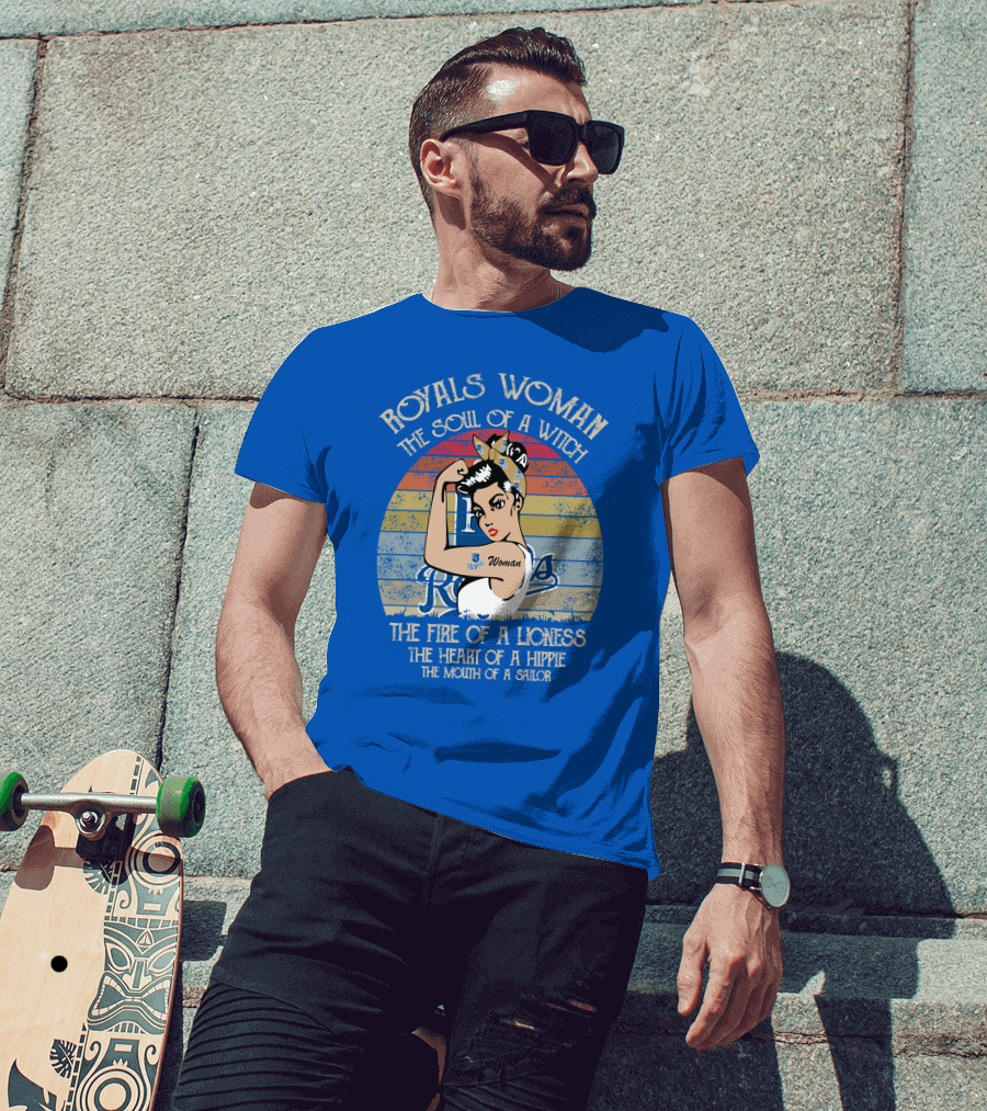 Royals Woman The Soul Of A Witch The Fire Of A Lioness The Heart Of A Hippie The Mouth Of A Sailor Retro Bandana Rockabilly Style T-Shirt