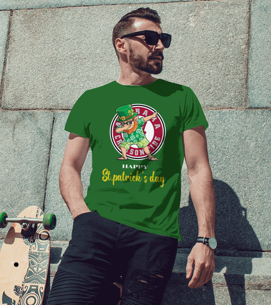 Alabama Crimson Tide Happy St Patrick's Day Dabbing Leprechaun T-Shirt