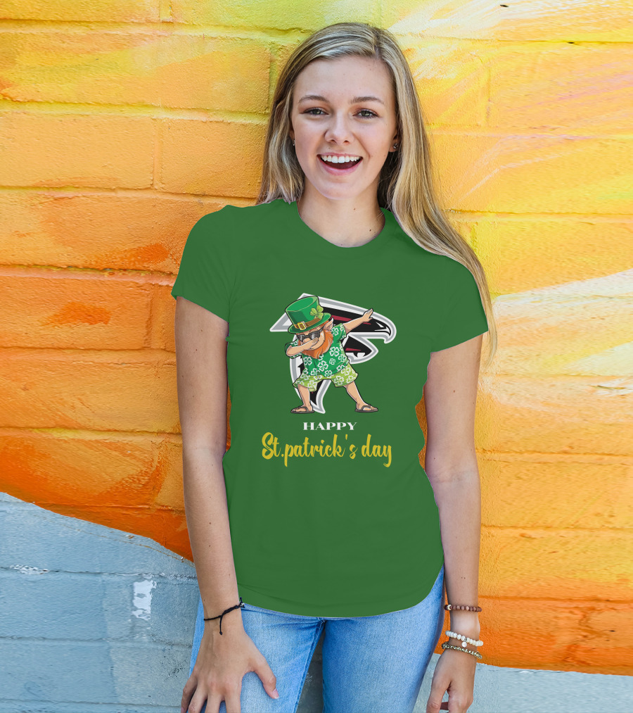 Atlanta Falcons Happy St Patrick's Day Dabbing Leprechaun T-Shirt