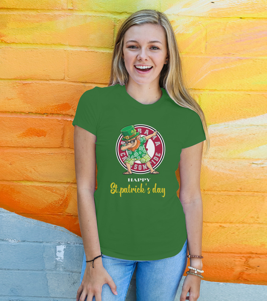 Alabama Crimson Tide St Patrick's Day Happy Dabbing Leprechaun T-Shirt