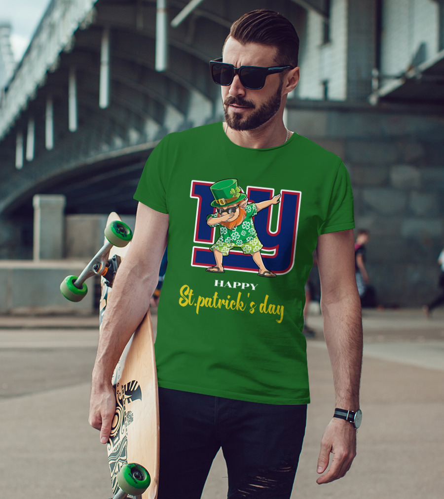 Happy St. Patrick's Day New York Giants Dabbing Leprechaun T-Shirt
