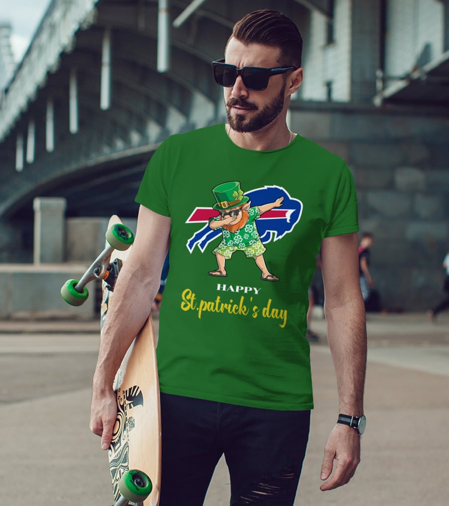 Buffalo Bills St Patrick's Day Happy Dabbing Leprechaun T-Shirt