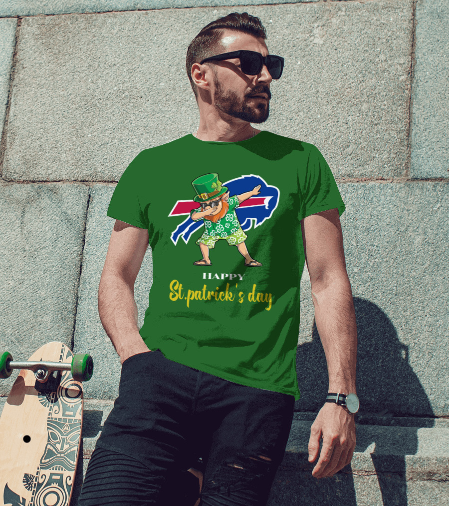 Buffalo Bills St Patrick's Day Happy Dabbing Leprechaun T-Shirt