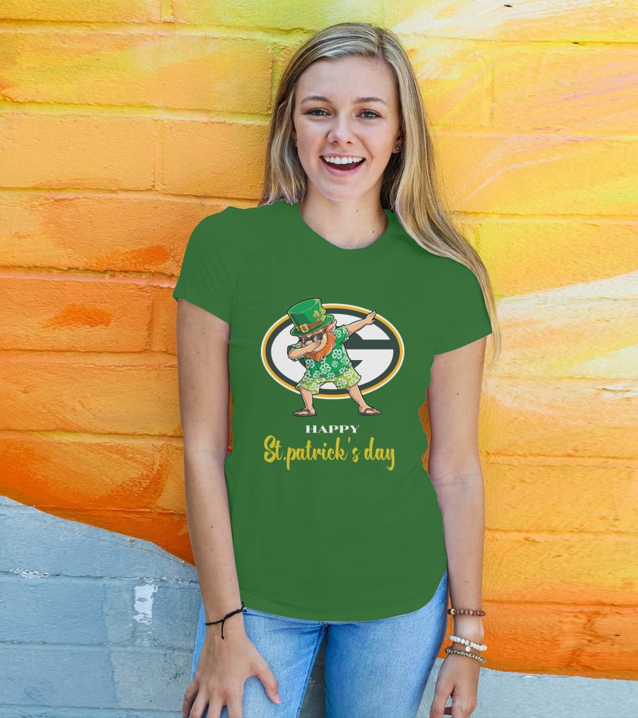 Green Bay Packers Happy St. Patrick's Day Dabbing Leprechaun T-Shirt