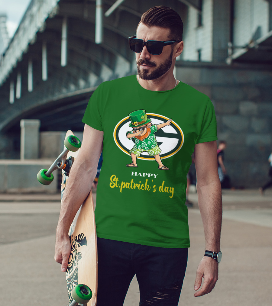 Green Bay Packers Happy St. Patrick's Day Dabbing Leprechaun T-Shirt