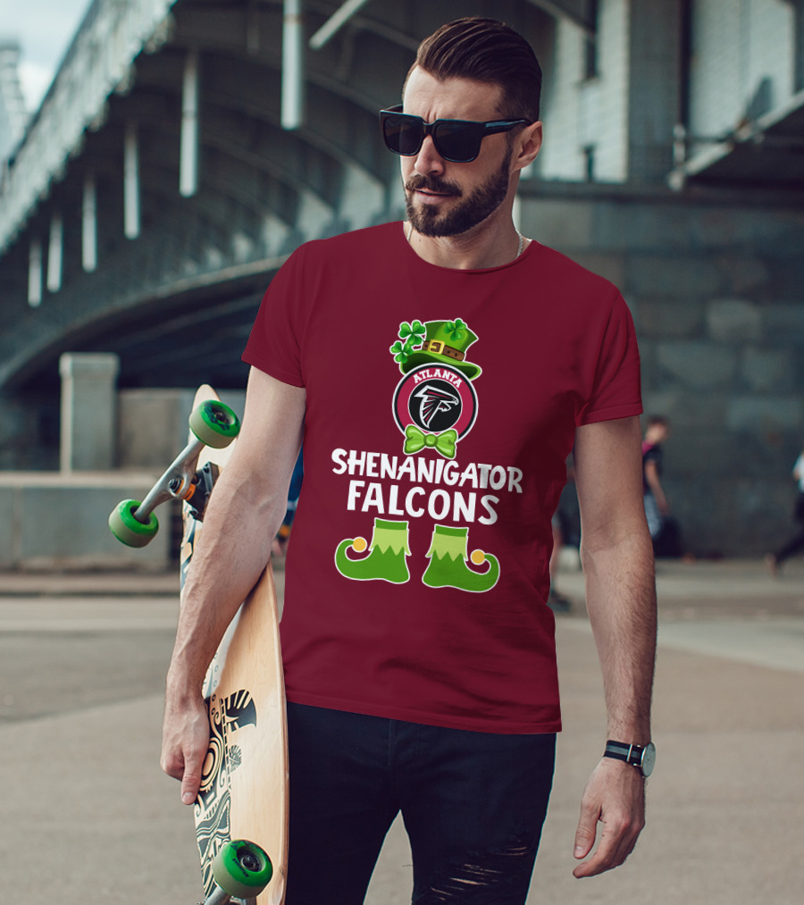 Shenanigator Leprechaun Atlanta Falcons St. Patrick's Day Fun T-Shirt