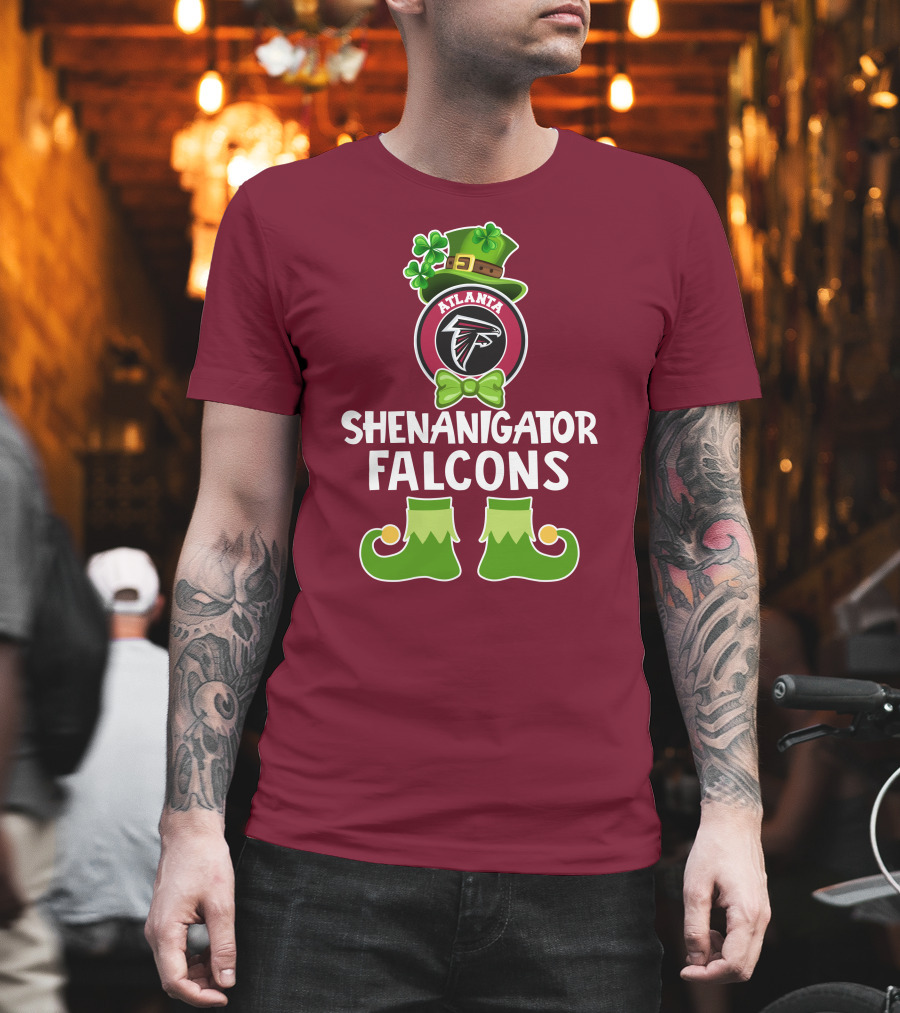 Shenanigator Leprechaun Atlanta Falcons St. Patrick's Day Fun T-Shirt