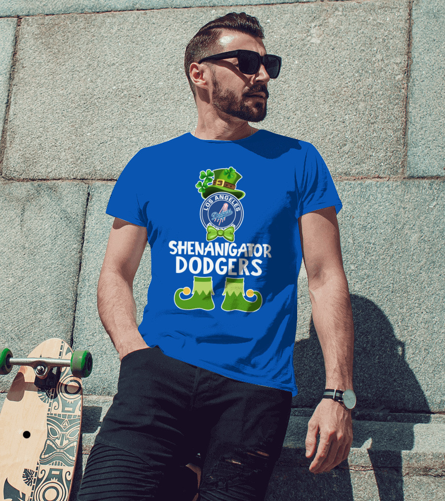 Los Angeles Dodgers Funny Leprechaun Shenanigator St. Patrick's Day T-Shirt