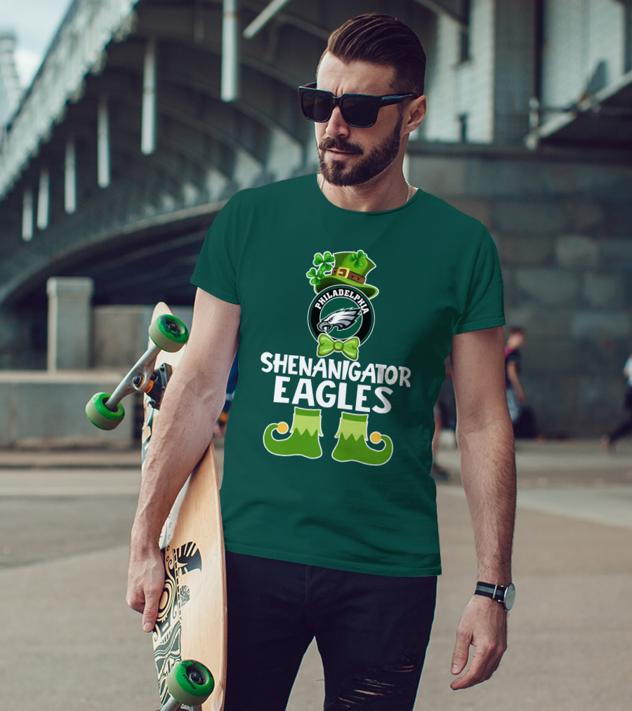 Philadelphia Eagles Shenanigator St. Patrick's Day Funny Leprechaun T-Shirt