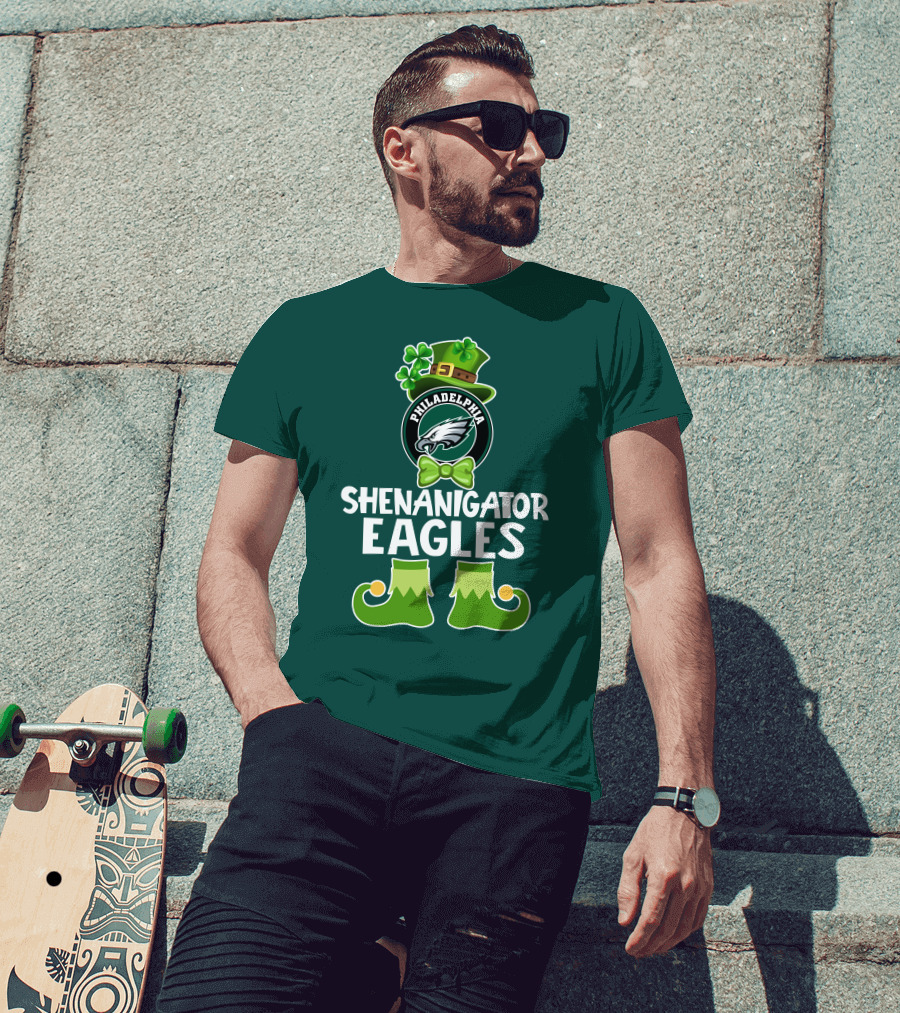 Philadelphia Eagles Shenanigator St. Patrick's Day Funny Leprechaun T-Shirt