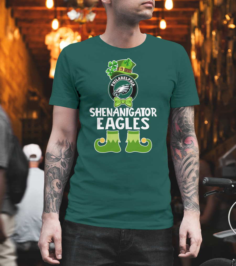 Philadelphia Eagles Shenanigator St. Patrick's Day Funny Leprechaun T-Shirt