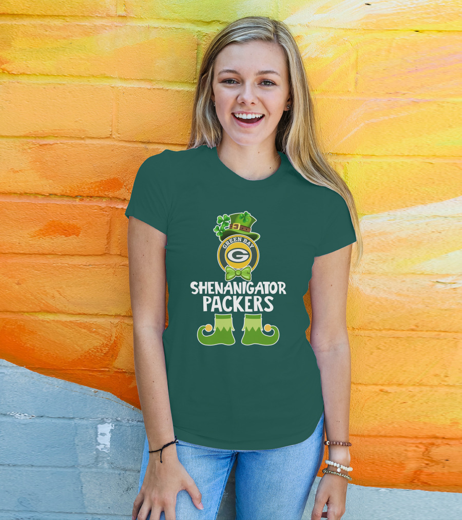 Green Bay Packers Shenanigator Funny Leprechaun St. Patrick's Day T-Shirt