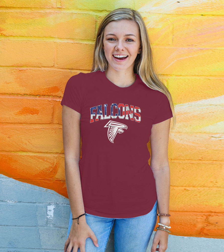 Falcons American Flag Patriots Football T-Shirt