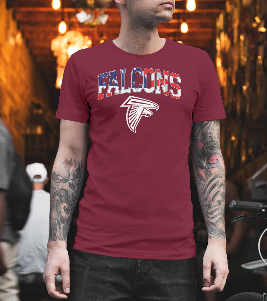 Falcons American Flag Patriots Football T-Shirt