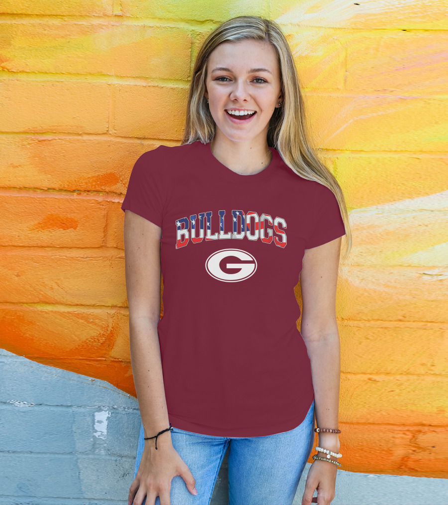 Georgia Bulldogs G Logo American Flag Bulldogs T-Shirt