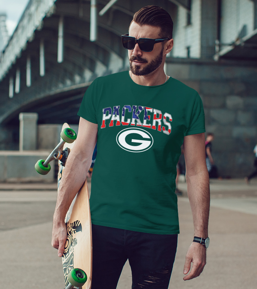 Packers G Logo American Flag T-Shirt