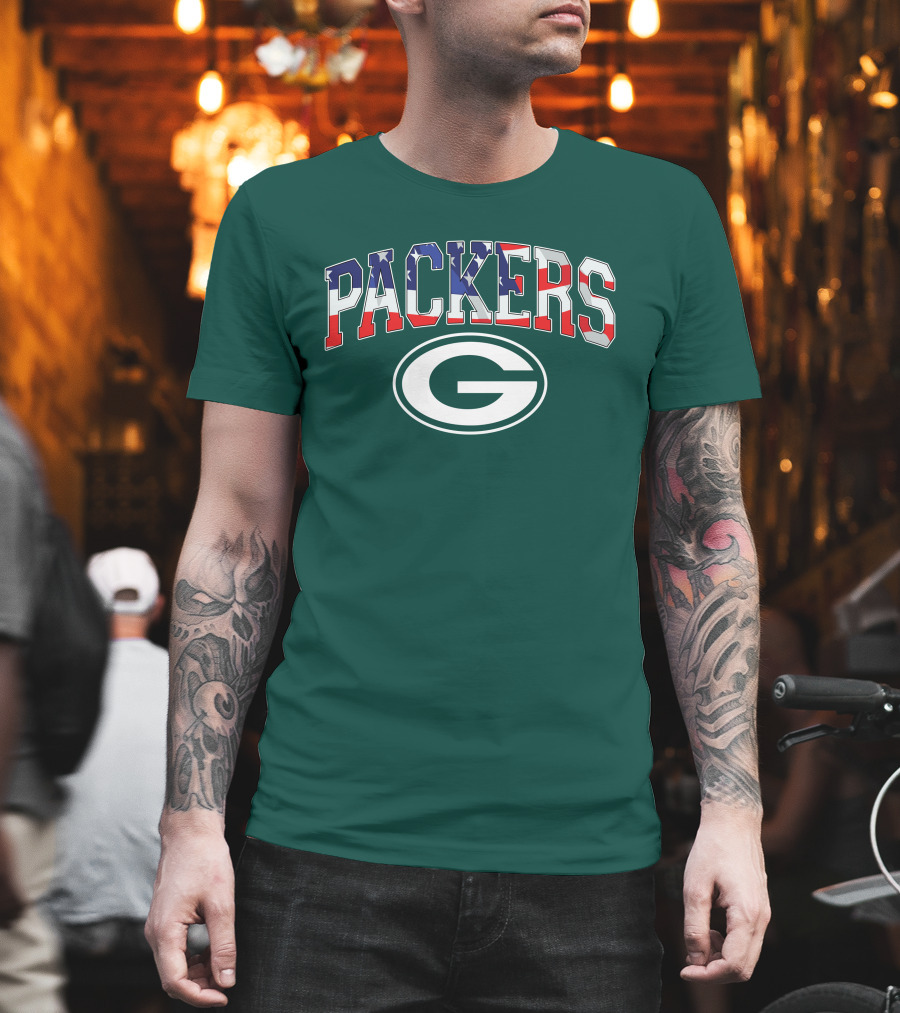 Packers G Logo American Flag T-Shirt