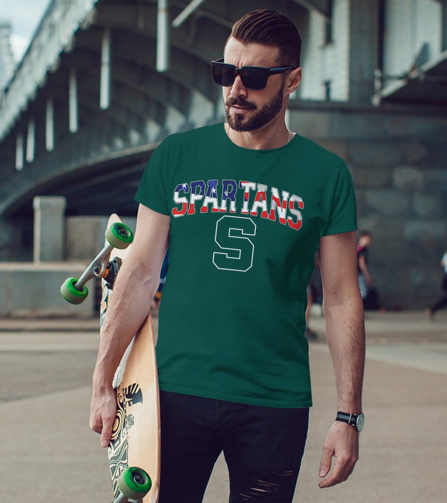 SPARTANS American Flag S T-Shirt