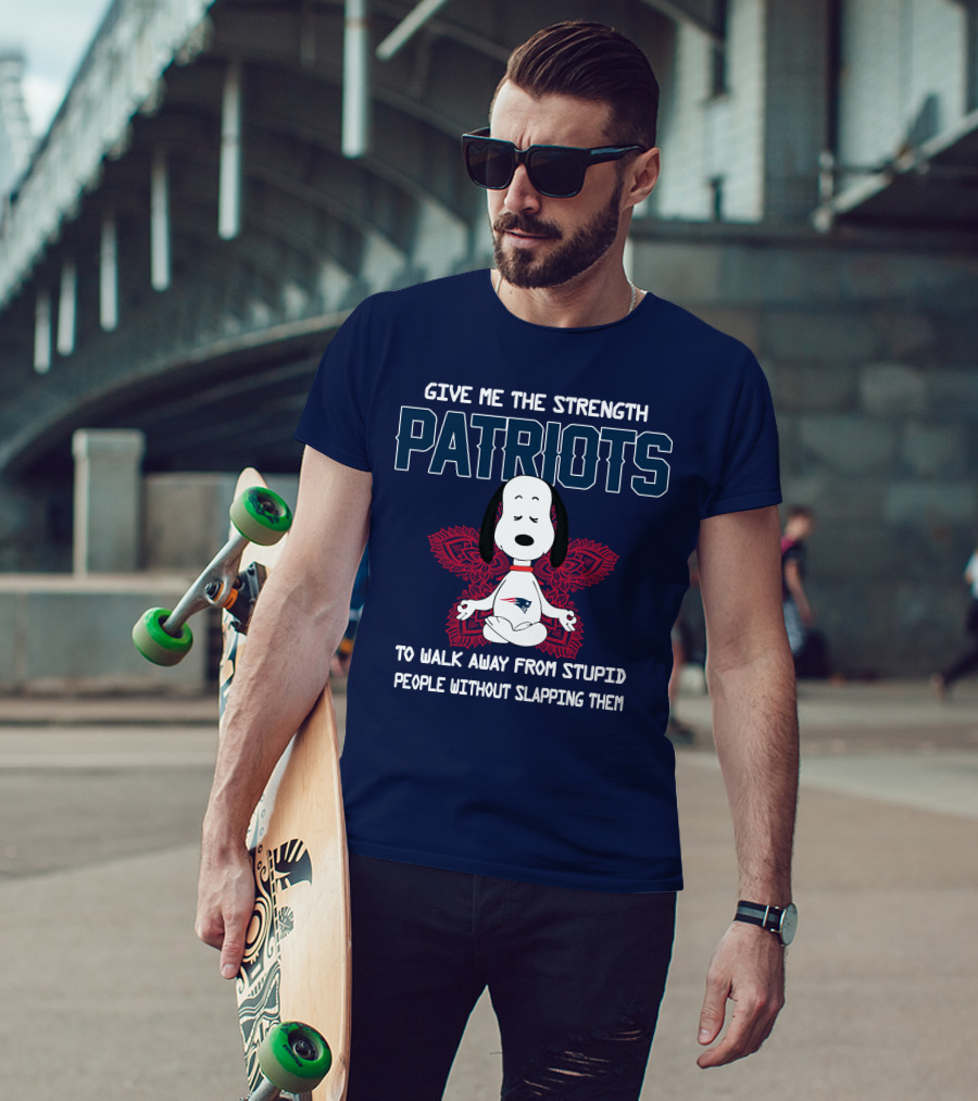 Give Me The Strength Patriots Snoopy To Walk Away From Stupid People T-Shirt