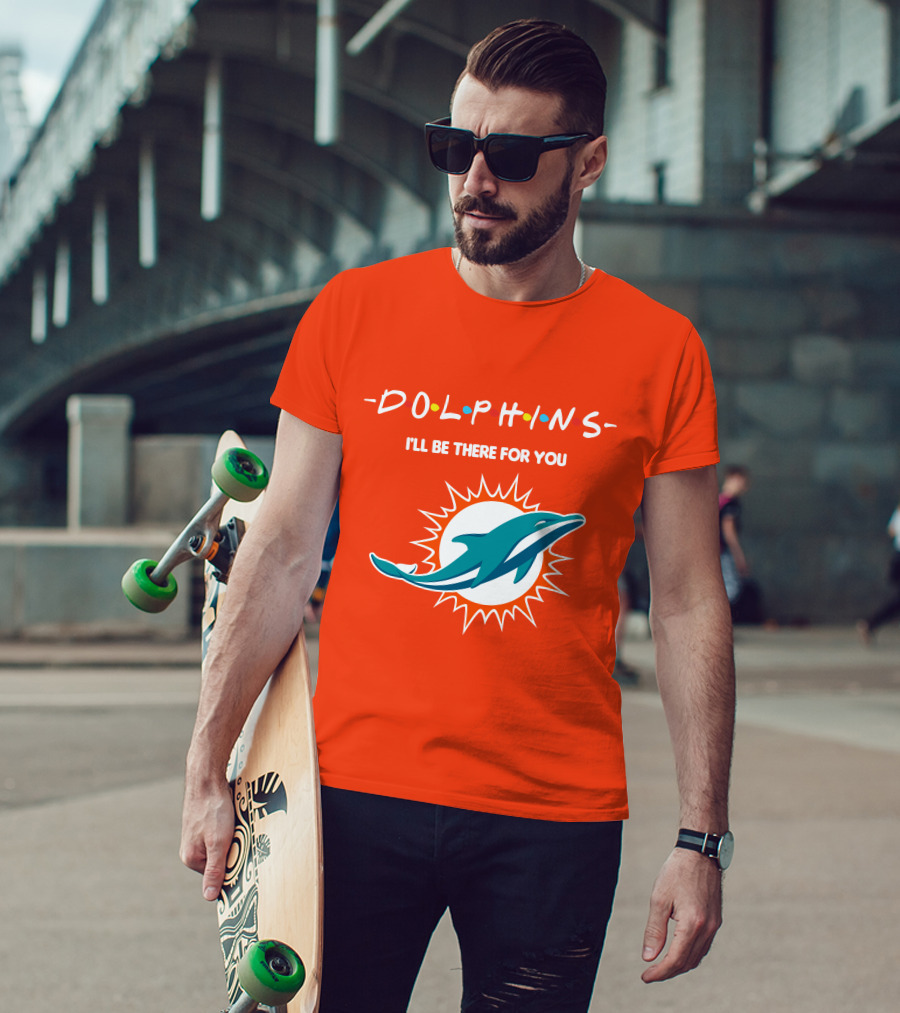 Dolphins I'll Be There For You Logo Friends Style Miami Dolphins T-Shirt