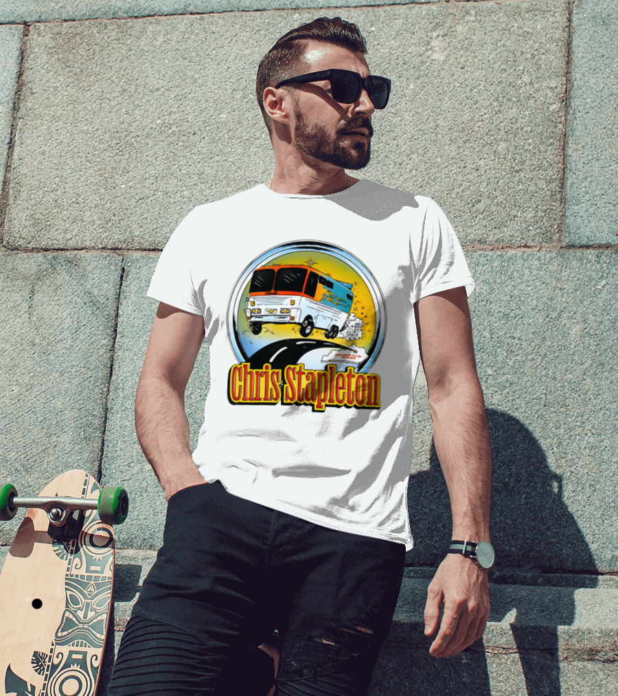Chris Stapleton Youth Bus Flying Road Adventure T-Shirt